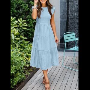 KYL Ribbed Front Maxi Dress Sz M